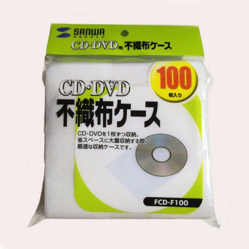 100 CD DVD Sleeves Non-Woven Fabric Case from Japan