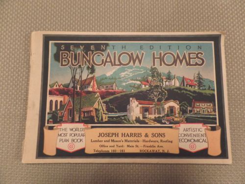 Vintage 1928 BUNGALOW HOMES 7th Edition Architects Plan Book Joseph Harris