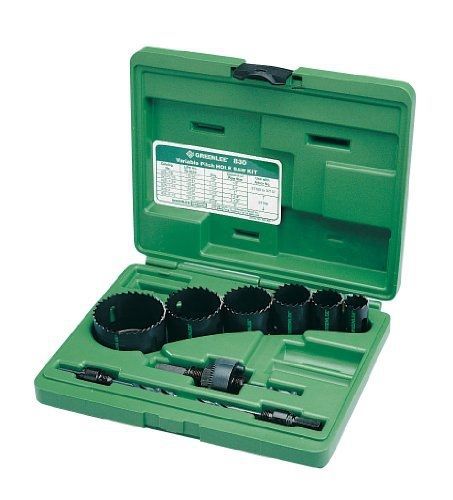 Greenlee 830 bi-metal hole saw kit, conduit sizes 7/8&#034; to 2-1/2&#034; for sale