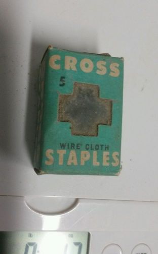 Vintage Box of Cross 5 Staples 2 oz box Wire cloth.  Man cave