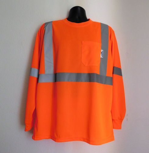 size: Large  high visibility safety t-shirt- long sleeve orange color