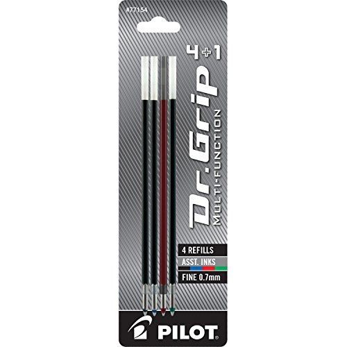 Pilot Dr. Grip 4+1 Multi-Function Ballpoint Ink Refills, Fine Point, Pack of 4,