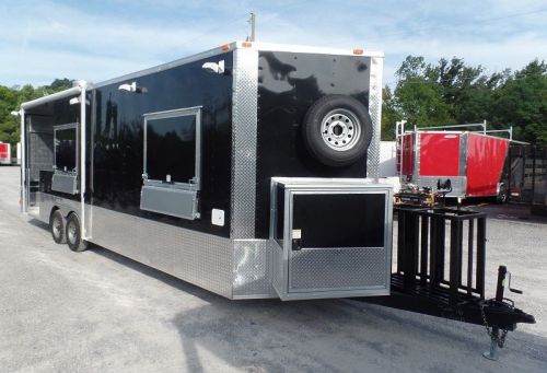Concession trailer 8.5 x 26 black food event catering for sale