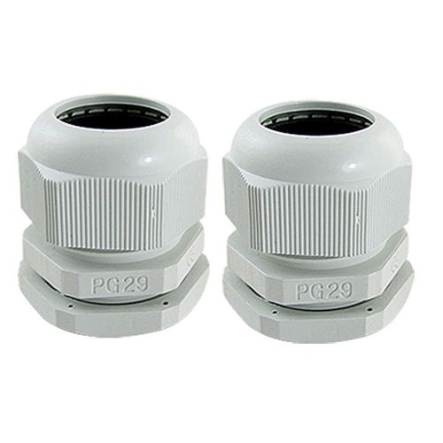 2 Pcs White Plastic PG29 Waterproof IP67 Cable Glands ZH