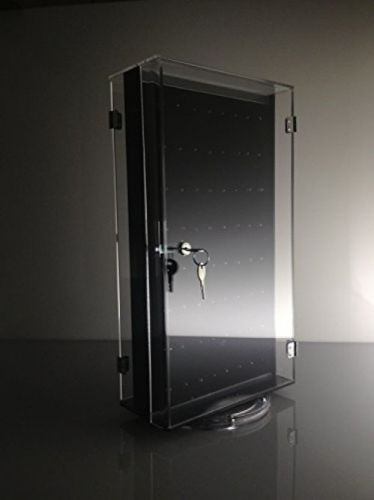 Locking body jewelry rotating acrylic display case with clip inserts for 128 h for sale