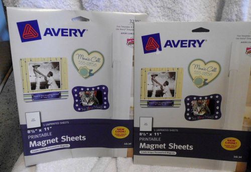 Lot Of 8 Sheets Avery #3270 Magnet Sheets, Printable, Inkjet, 8 1/2&#034; X 11&#034;