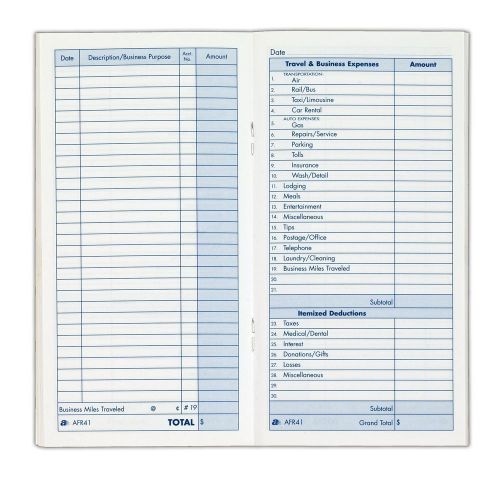 Adams Expense Record Book 3.25 x 6.25 Inches 48 Pages White (AFR41)