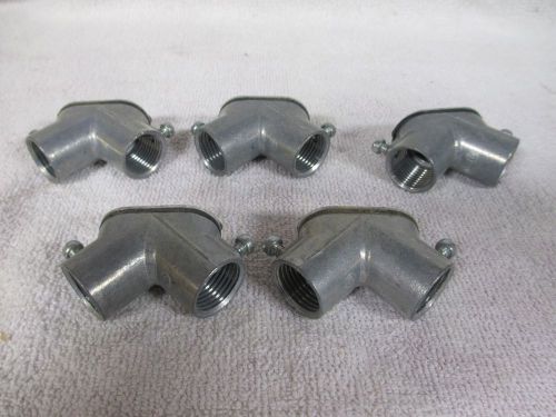 Set of 5 Pieces - 1/2&#034; Ridgid x Ridgid Pull Ell - Zinc Die Cast - New