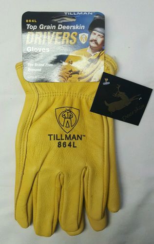 Tillman 864 L Drivers Work Gloves Top Grain Deer Skin Work Gloves NWT