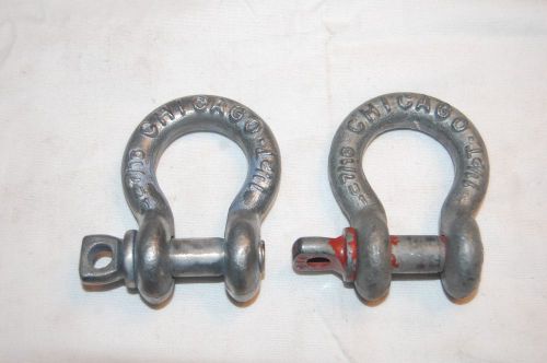 Pair of chicago 1-1/2 ton shackles 7/16&#034; for sale