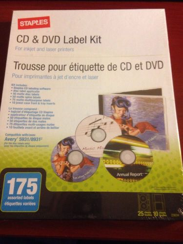 Staples cd/dvd label kit for sale