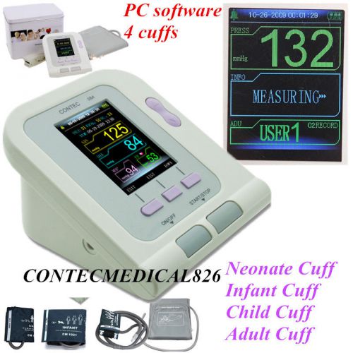 CE&amp;FDA Color Electronic Blood Pressure Monitor Free PC software Free 4 Cuffs