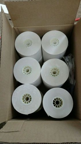 12 Rolls per box of NCR 2-ply Paper Rolls 3&#034; x 96&#039; ft. White/Yellow