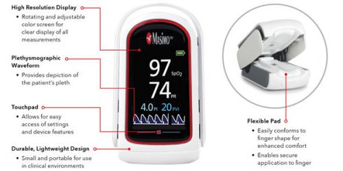 Masimo mightysat finger pulse oximeter with bluetooth for sale