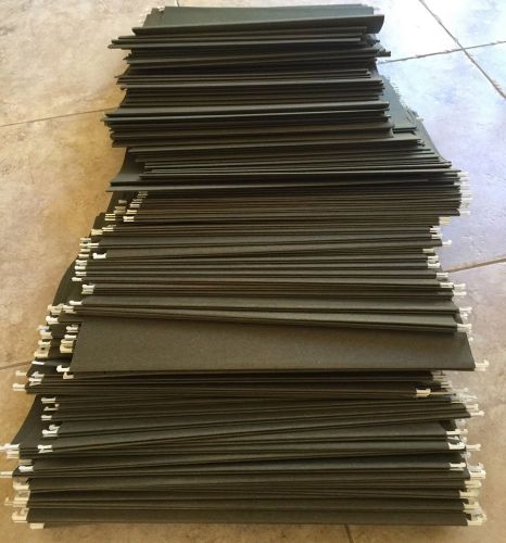 170 used LEGAL SIZE green hanging files