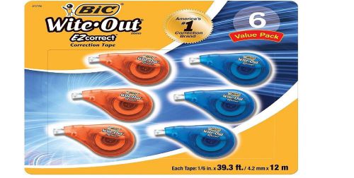 BIC America Wite Out Correction Tape  6-count
