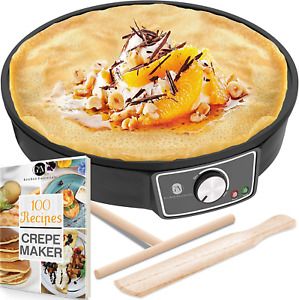Crepe Maker Machine,Pancake Griddle,Nonstick 12” Electric Griddle, Pancake Maker