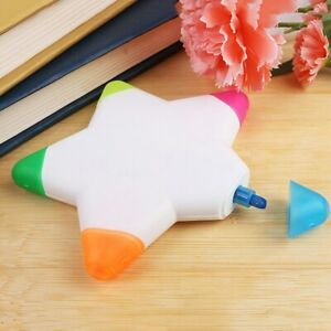 Star drawing Highlighter pen students office Multi color 5 in 1 school Marker