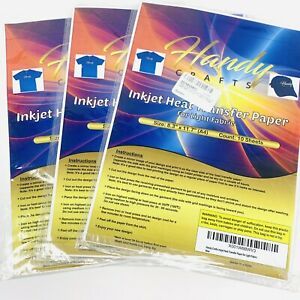 3X Inkjet Heat Transfer Paper for Light Fabric, 8.3&#034; x 11.7&#034; (A4), 10 Sheets