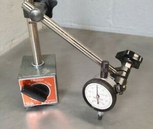 Mitutoyo No. 7010S magnetic base with Starrett No. 81-141 .250&#034; dial indicator