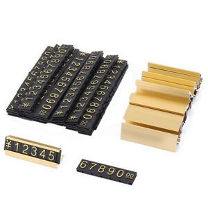 19 groups gold tone metal, Arabic numerals together price tags W5G2