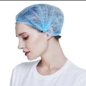 Disposable bouffant Surgical Cap Hair Net 50 Pack Blue Unisex