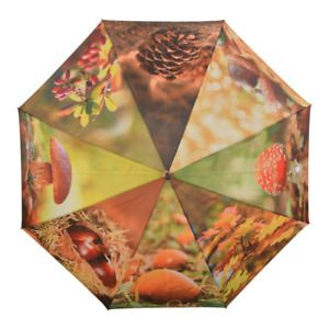 Esschert Design Autumn Mushroom Pumpkin Acorns Chestnuts Oak Leaves Umbrella