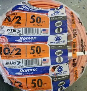 Southwire 28829022 Romex Non-Metallic Sheathed Cable, Copper, 50&#039;