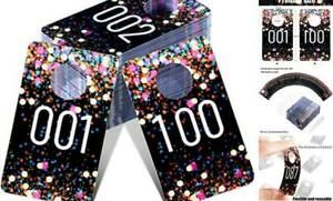 Live Plastic Number Tags Consecutive Live Number Tag, Reusable 100 Multicolor