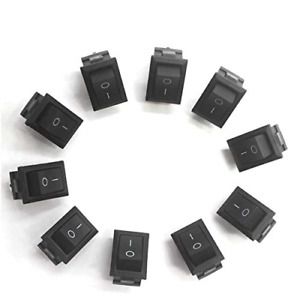 ZLMC 12 Pcs AC 6A/250V 10A/125V 2 Solder Lug SPST On/Off Mini Boat Rocker Switch