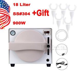 18L Medical Dental Autoclave Steam Sterilizer Sterilization Stainless Steel+Gift