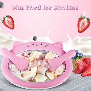 Ice Cream Frozen Yogurt Fried Ice Machine Milk Roll Pan DIY Maker Shovel Home