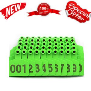 Pig Ear Tags Green Medium Plastic Livestock Ear Tags for Hog Swine Sow Ear Tags