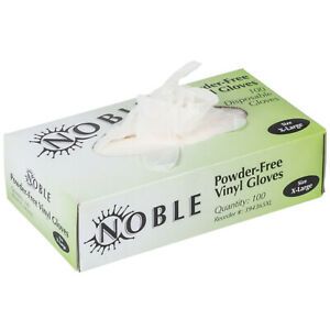 Noble Products Extra Large Powder-Free Disposable Vinyl Gloves for Food Service