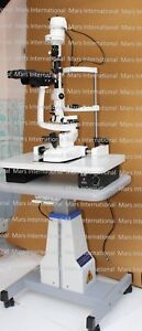 Slit Lamp 3 Step Magnification Haag Streit Type ,Wooden Base &amp; Motorized Table
