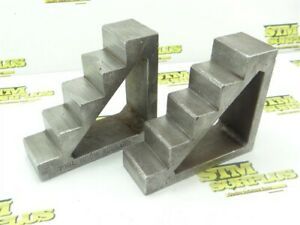 PAIR OF HEAVY DUTY STEEL STEP BLOCKS 2&#034; X 5&#034; X 5-1/2&#034;