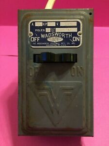 Vintage (1940s/1950s) Wadsworth 30 AMP Circuit Breaker Electrical Box - N530