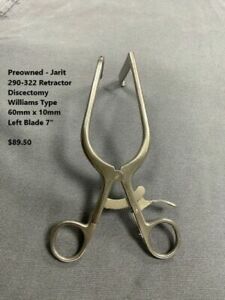 Jarit 290-322 Retractor Discectomy Williams Type 60mm x 10mm Left Blade 7&#034;