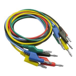 Pack of 5 P1036 Banana to Banana Test Leads Test Cable Probe Cables 4mm