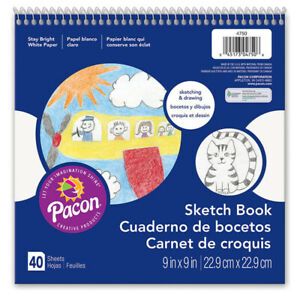 PACON (12 EA) WHITE DRAWING PAPER SPIRAL 4750BN