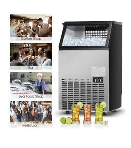 Built-In Stainless Steel Commercial 110Lbs/24H Ice Maker Portable Ice Machine
