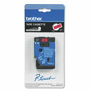 Brother TC Tape Cartridge for P-Touch Labelers 1/2w Black on Red TC5001
