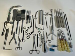 MISC Surgical Instruments Lot Curettes, Scissors, Forceps, Plate Benders - AS-IS