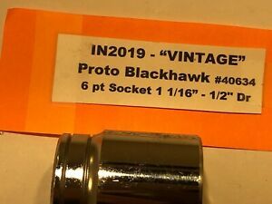 BLACKHAWK by PROTO No. 40634 Chrome Short Socket 1/2&#034; Drive 6 Pt 1 1/16&#034;  IN2019