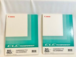 2 BOXES CANON CLC TRANSPARENCY FILM FOR COLOR LASER COPIER - 25 / 64 SHEETS