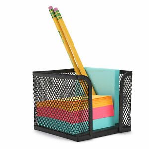 Mind Reader Metal Mesh Post-it Sticky Note Memo Holder Holder 2 Pack Black