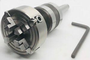 Revolving Centre MT1 Shank with 4 Jaw 70 mm Chuck Mounting for Lathe&#039;s Tailstock