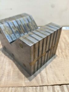 Vintage Magnetic Chuck V Block Brass &amp; Steel