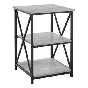 MONARCH SPECIALTIES I 3596 Accent Table - 26&#034;H / Grey / Black Metal