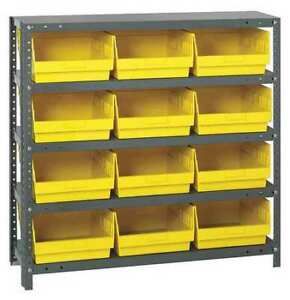 QUANTUM STORAGE SYSTEMS 1839-210YL 36 in W, 12 No. of Bins, Yellow